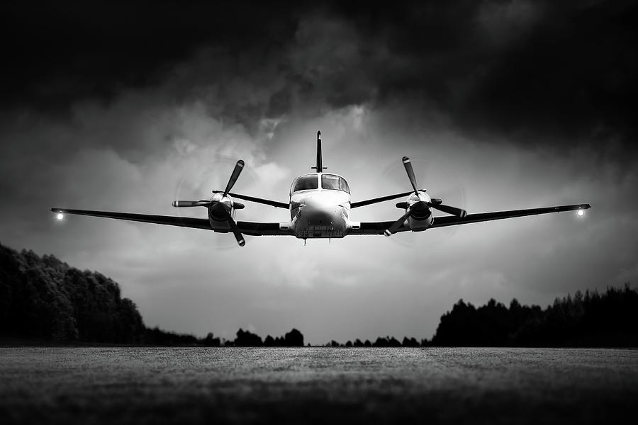 Transportation Photograph - Small airplane low flyby by Johan Swanepoel