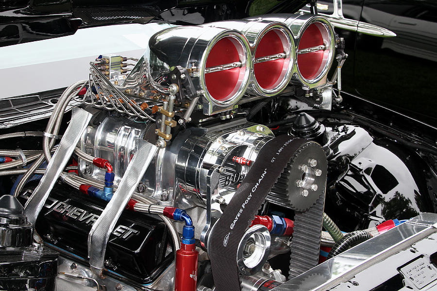 Small Block Chevy with Blower Photograph by Bob Slitzan