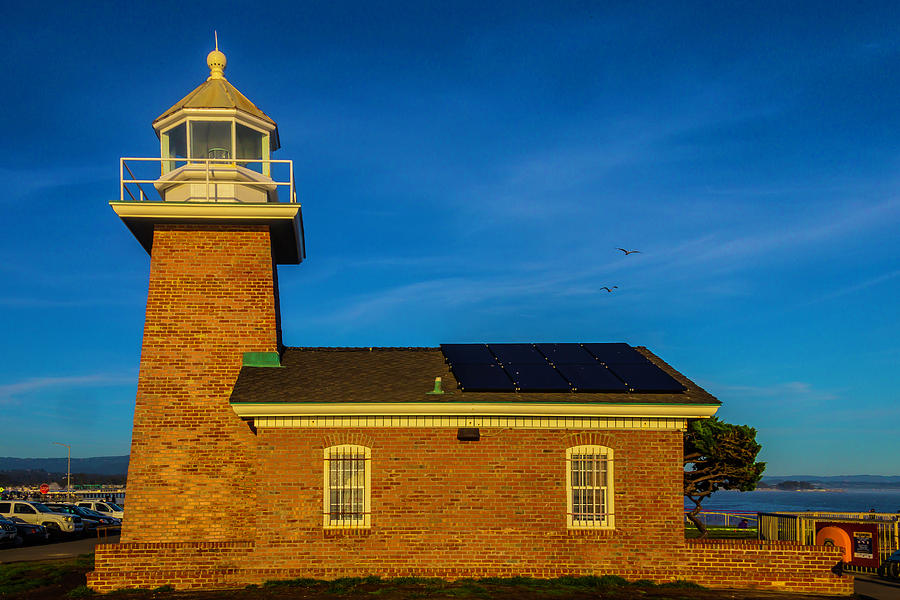 Small Brick Lighthouse Photograph by Garry Gay