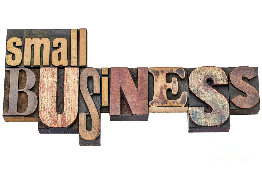 Small Business Typography In Wood Type Photograph by Marek Uliasz
