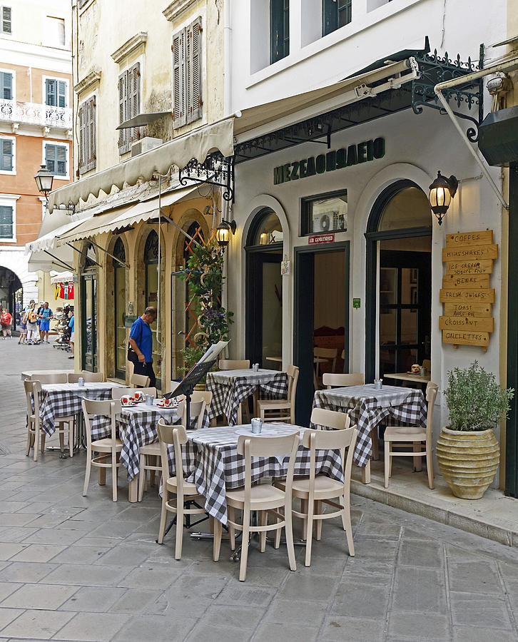 Small Cafe In Corfu Greece Photograph