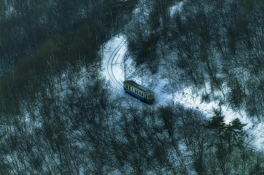 Small Casella Train Snow Landscape Photograph by Enrico Pelos
