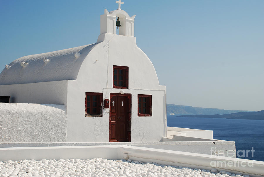 Small Oia Church On Santorini Island Photograph