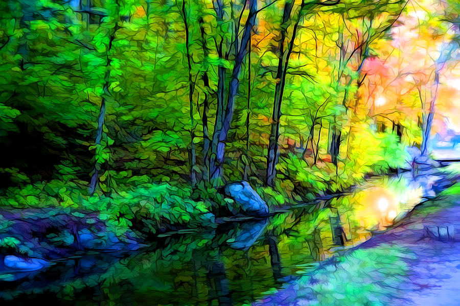 Small creek Painting by Lilia S