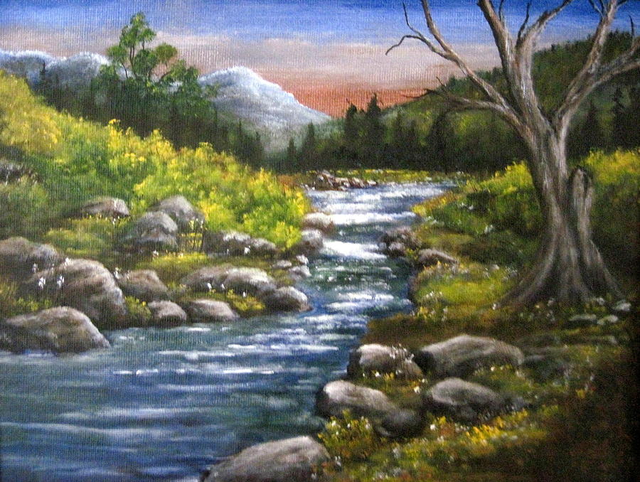 Small Creek Painting by Mark Farr