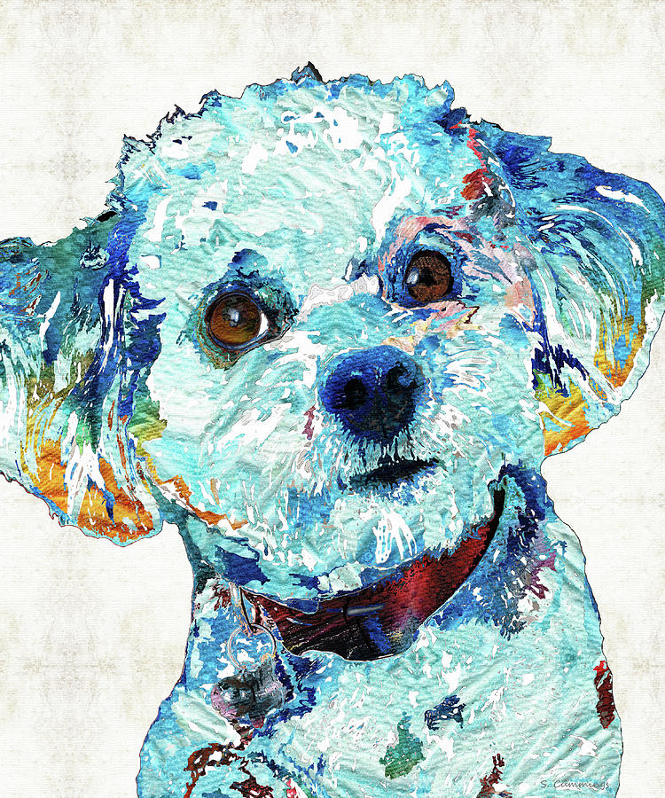 Small Dog Art - Who Me? - Sharon Cummings Painting by Sharon Cummings