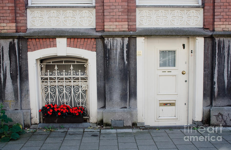 Small Door and Flower Box  Amsterdam Photograph by Thomas Marchessault