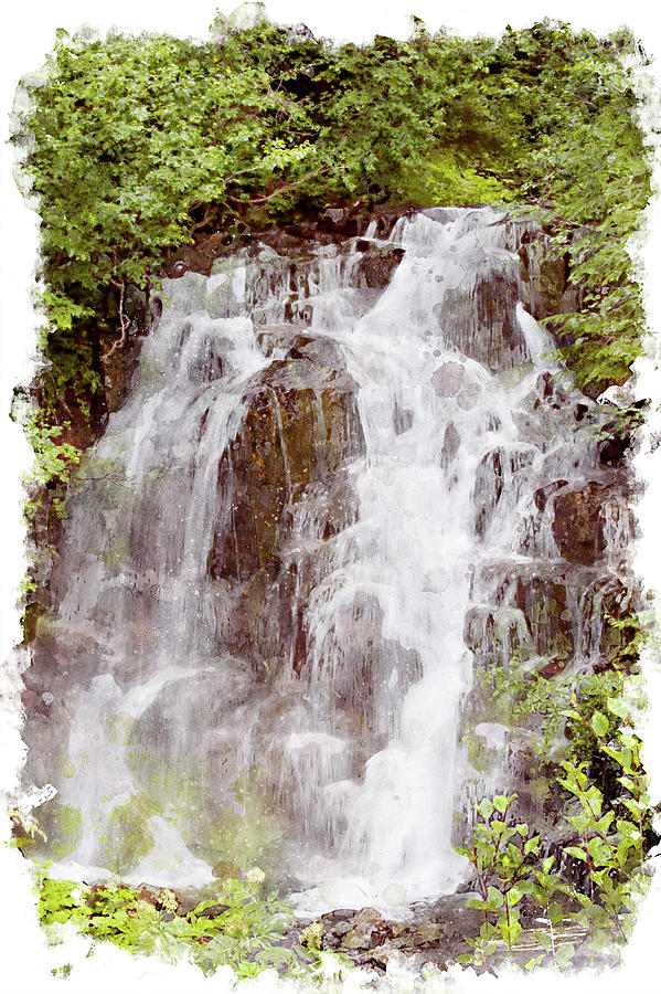 Small Falls on Mt. Ranier Digital Art by Peter J Sucy