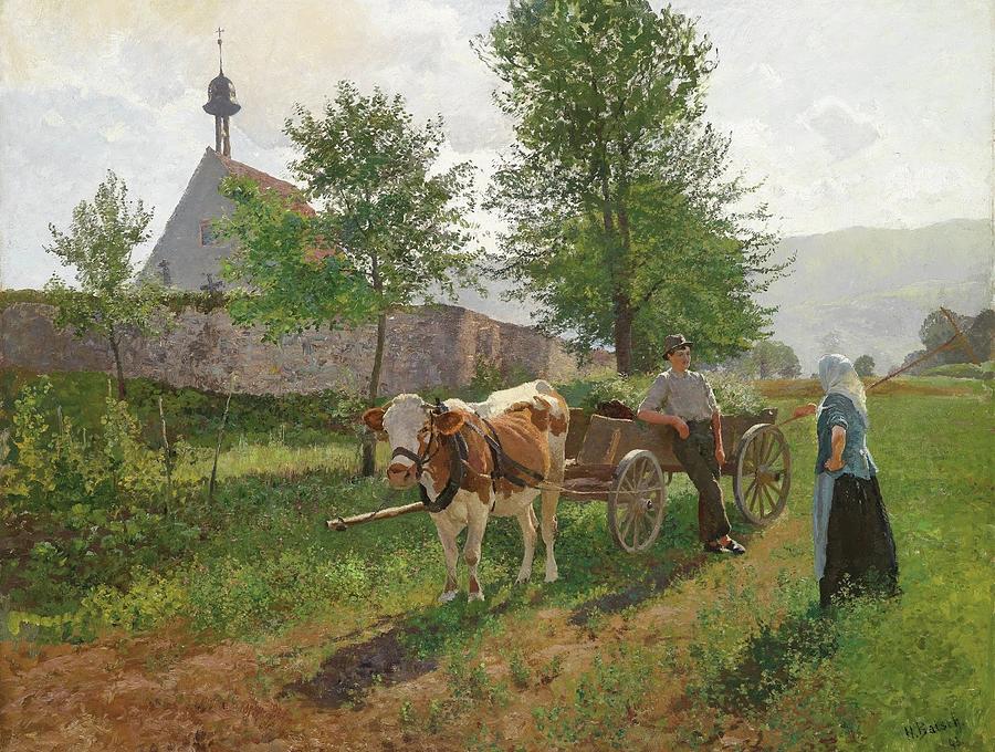 Small Fun On The Country Road Painting by Hermann Baisch