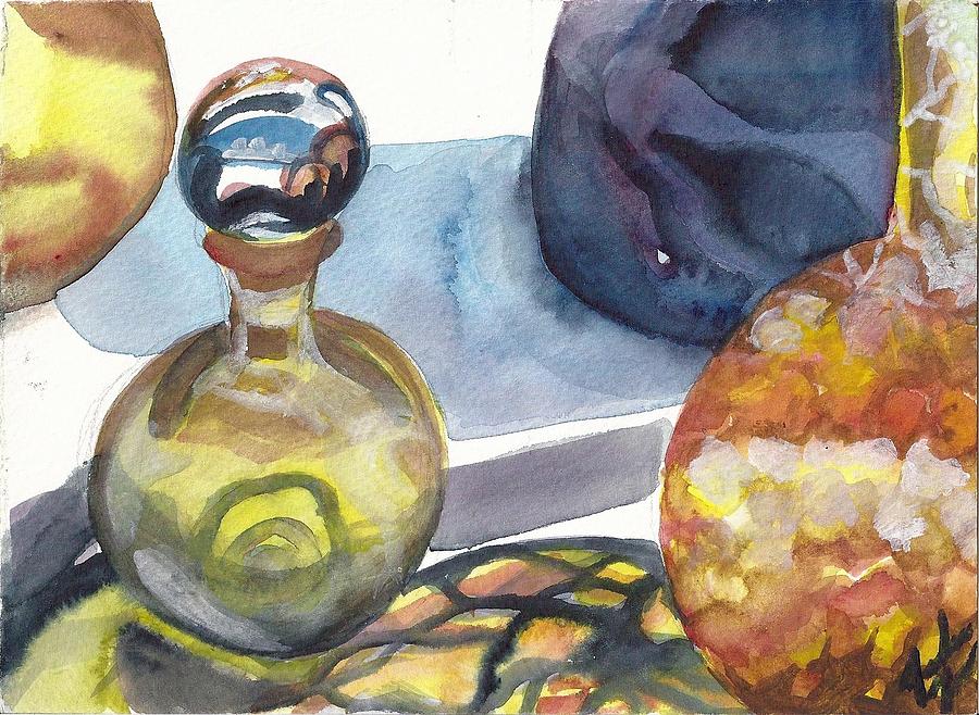 Small Glass Container Painting by Julie Garcia - Fine Art America