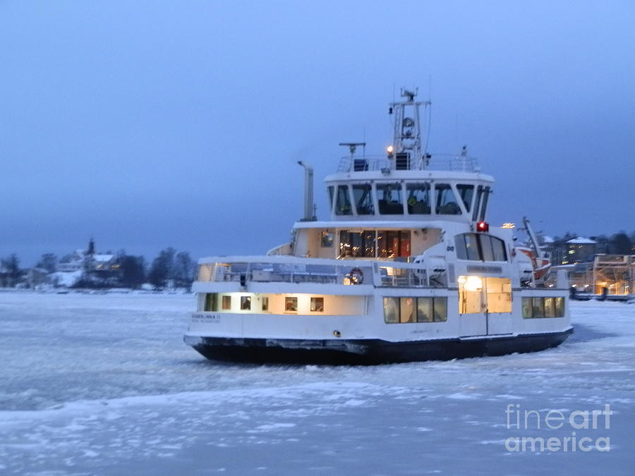 Helsinki ferry on ice Photograph by Margaret Brooks
