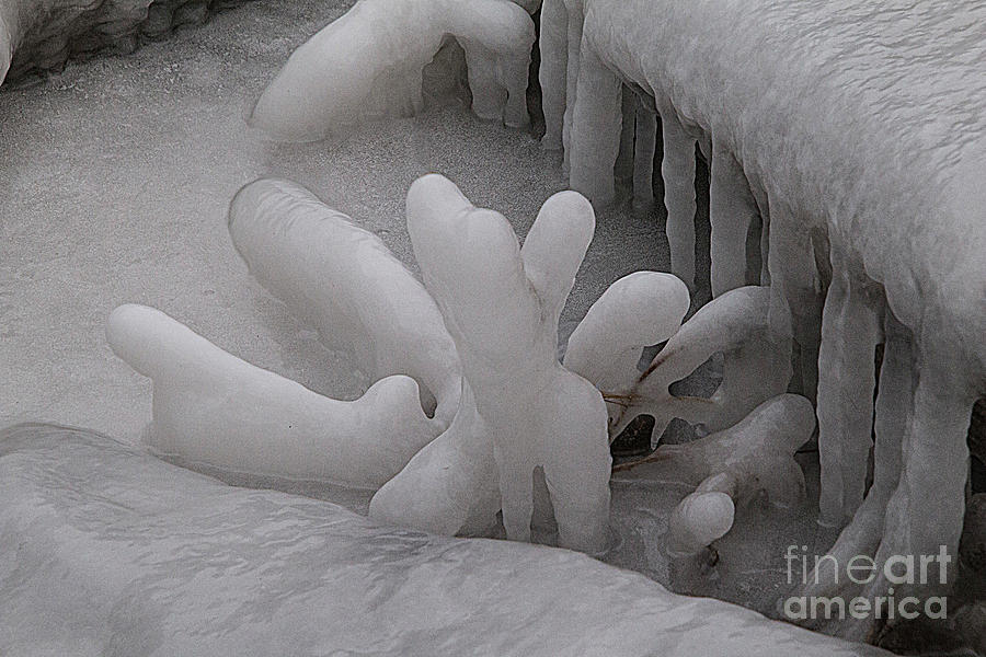 Winter Photograph - Small ice formation 3 by Jim Wright
