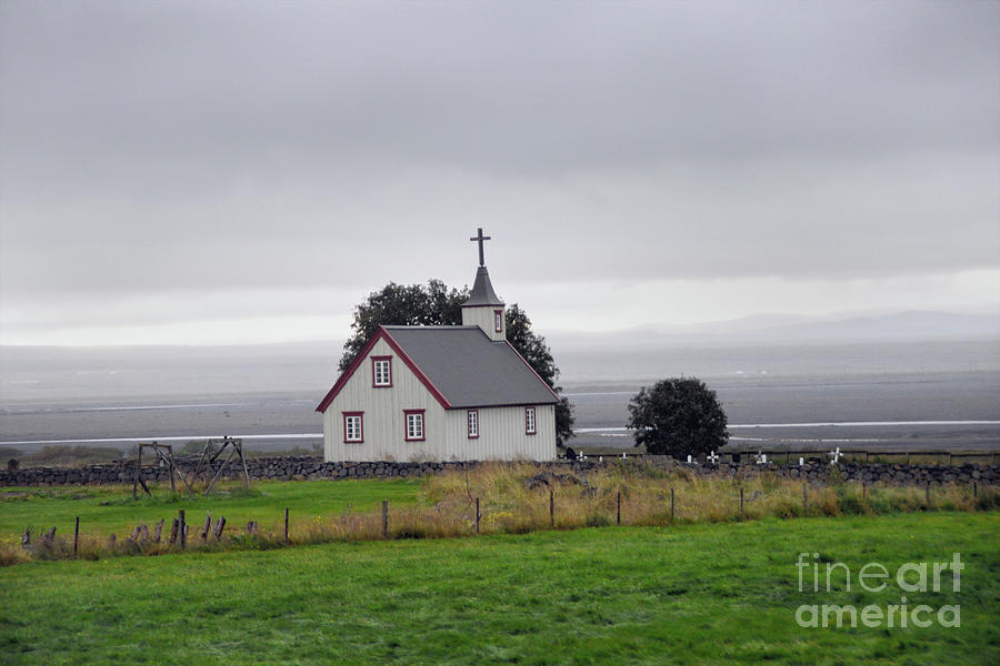 Small Icelandic Church With Gray Roof Photograph by Catherine Sherman