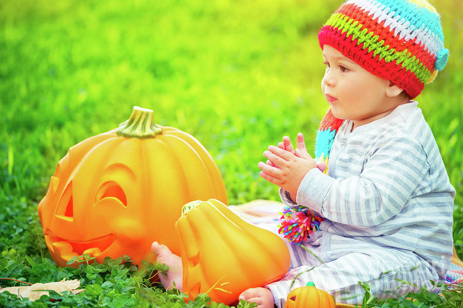 Small kid celebrating Halloween Photograph by Anna Om