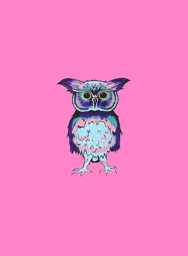 Small Owl Pink Digital Art by Kathleen Sartoris