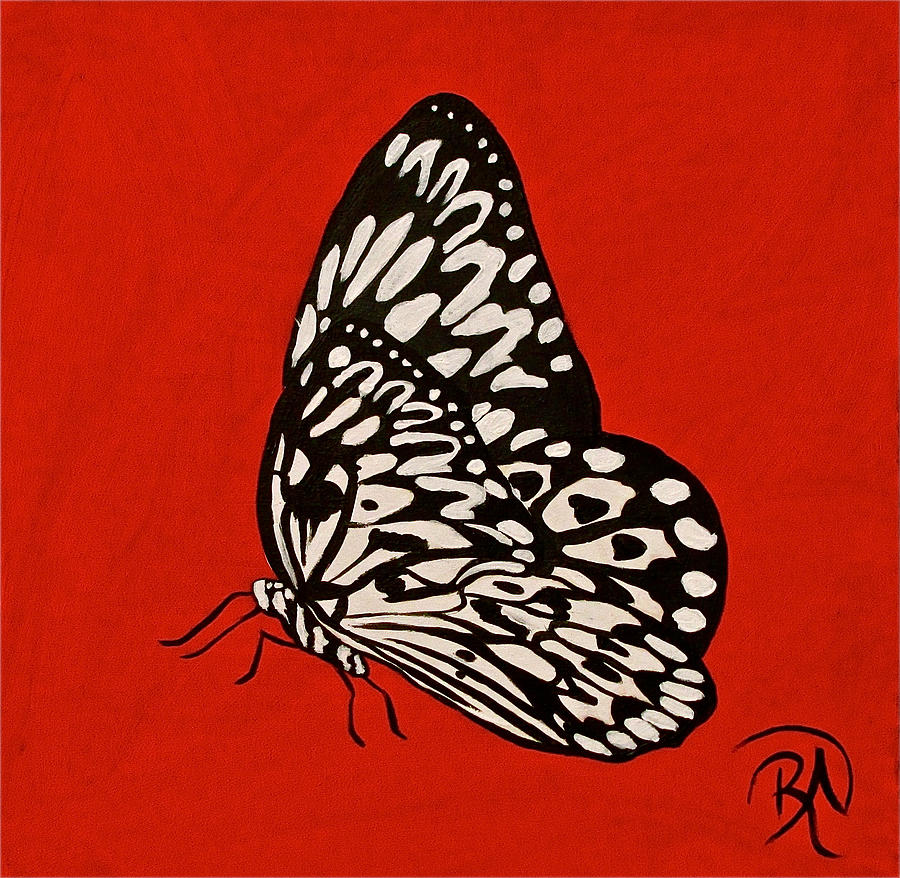 Small Paper Kite on Red Painting by Renee Noel