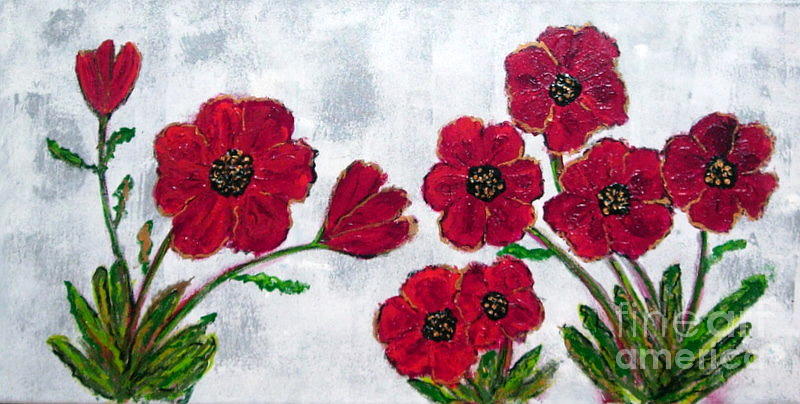 Flower Painting - Small Poppies by Jackie Hoeksema