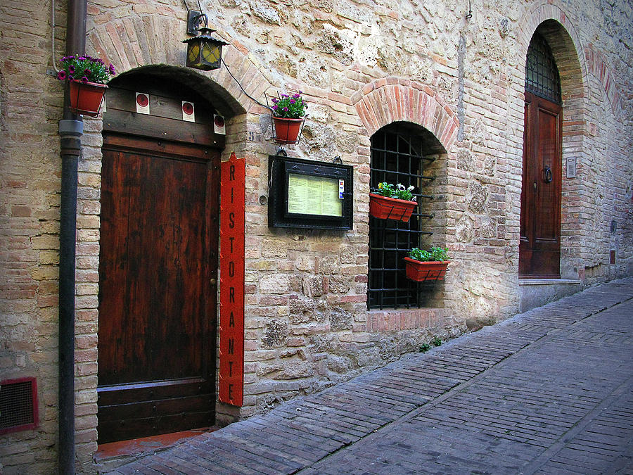 Small Ristorante in San Gimignano, Tuscany Italy Photograph by Lily Malor