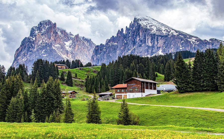 Small Settlement in Alpe di Siusi Photograph by Carolyn Derstine