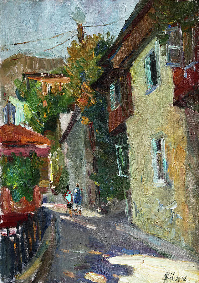 Small streets of Gurzuf Painting by Juliya Zhukova