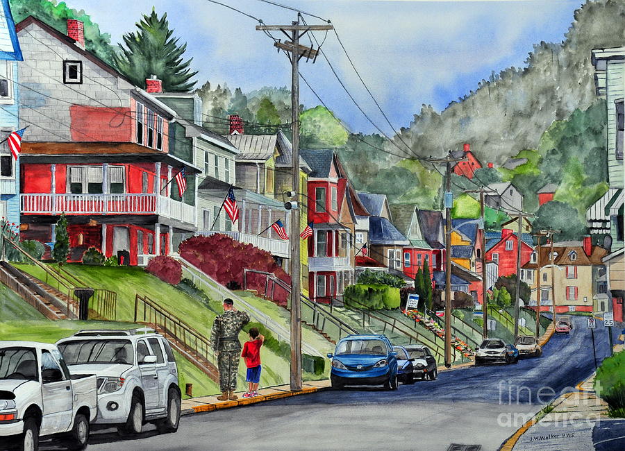 Small Town, America Painting by John W Walker