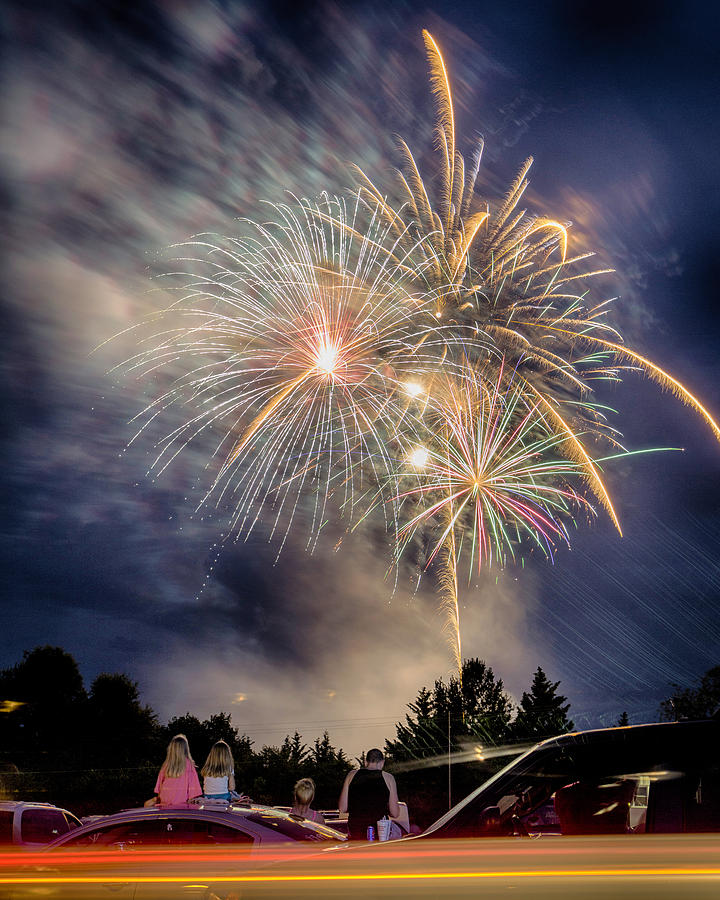 Small Town Fireworks Show Photograph by Alan Raasch