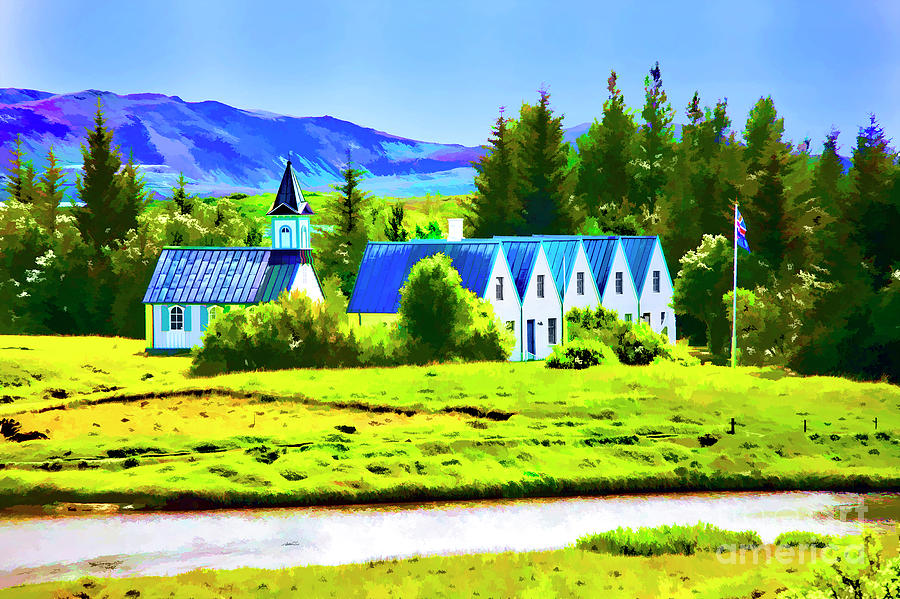 Small Town In Iceland Digital Art by Rick Bragan