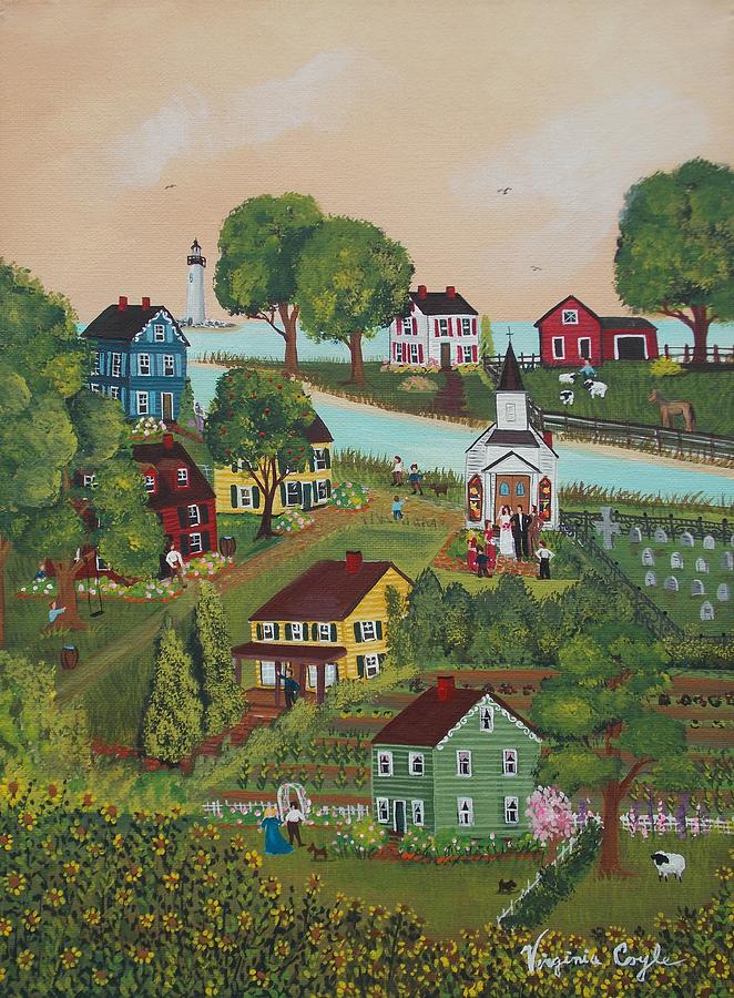 Small Town Painting by Virginia Coyle