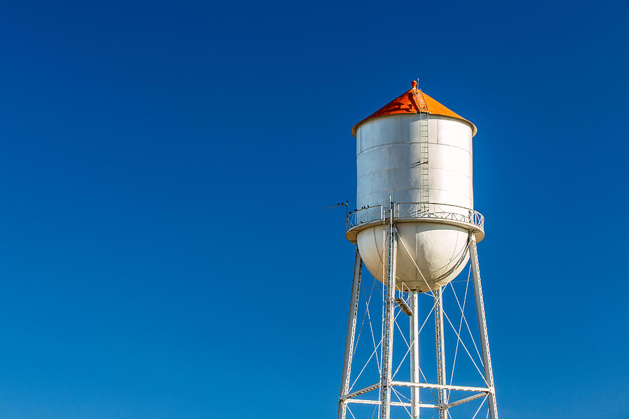 Water Tower Photograph - Small Town Water Tower by Todd Klassy