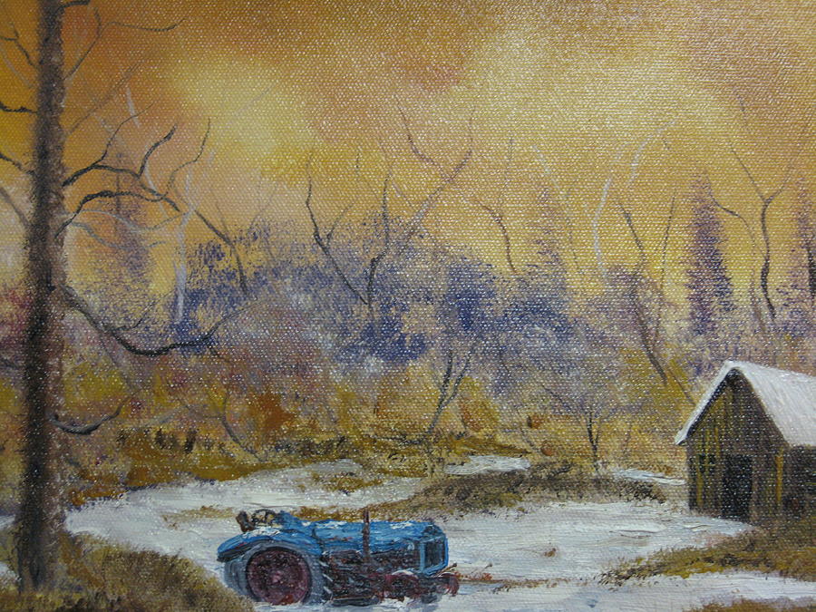 Landscape Painting - Small Tractor by Brian Hustead