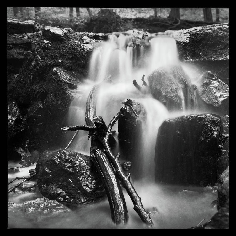 small waterfall BW Photograph by Dirk Ercken