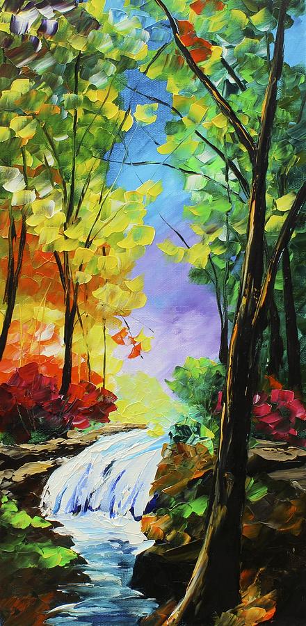 Small Waterfall Painting by Kevin  Brown