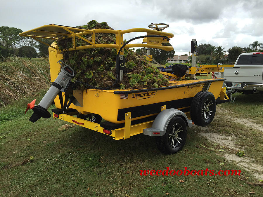 Small Workboat for Weed Control Mixed Media by Weedoo Boats Fine Art