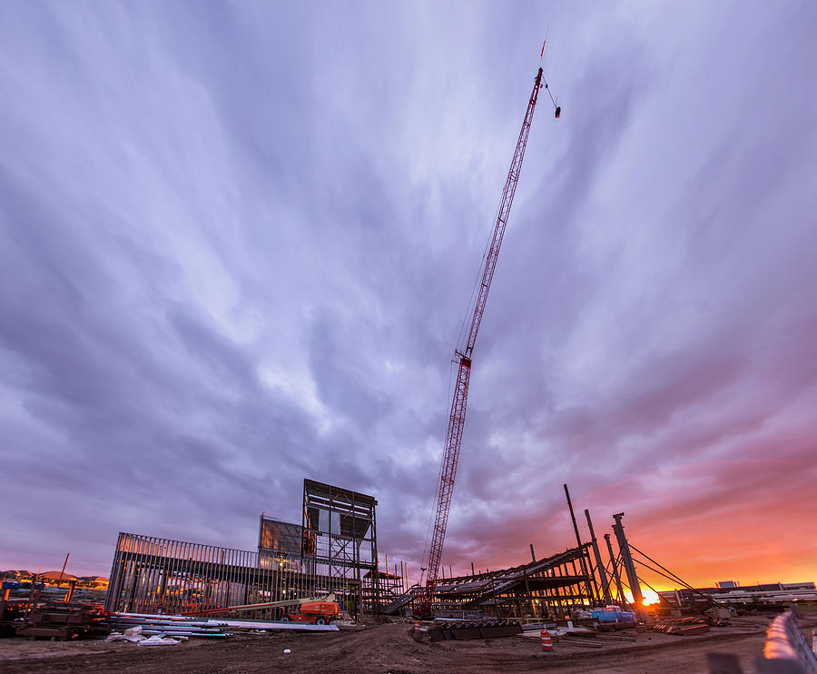 Smart Financial Centre Construction Sunset Sugar Land Texas 10 26 2015 Photograph by Micah Goff