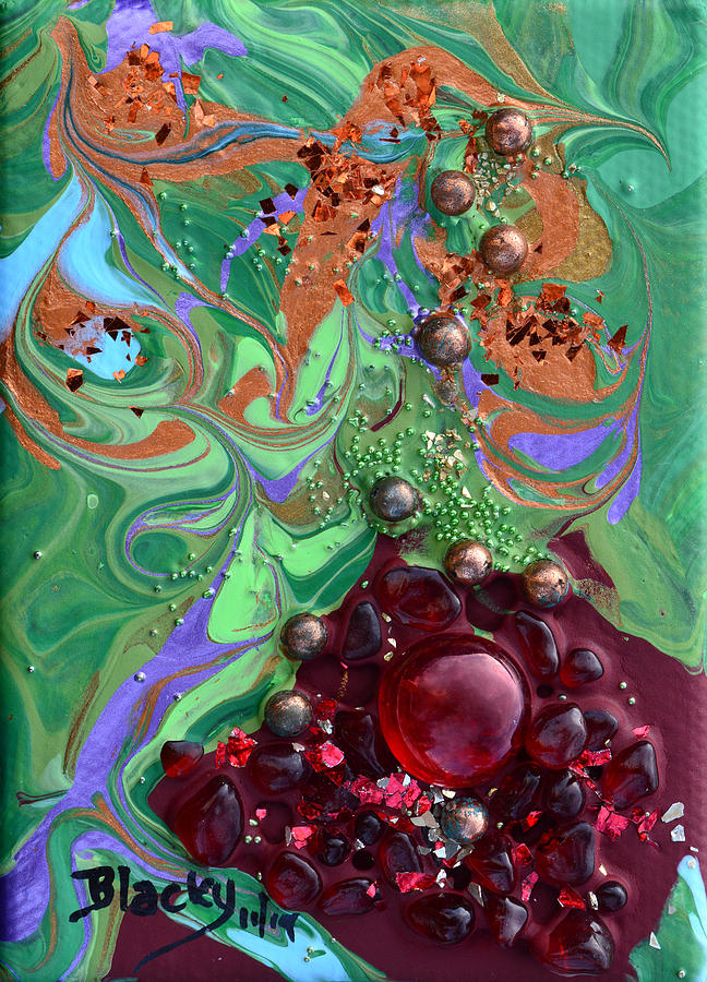Smashing A Pomegranate Painting by Donna Blackhall