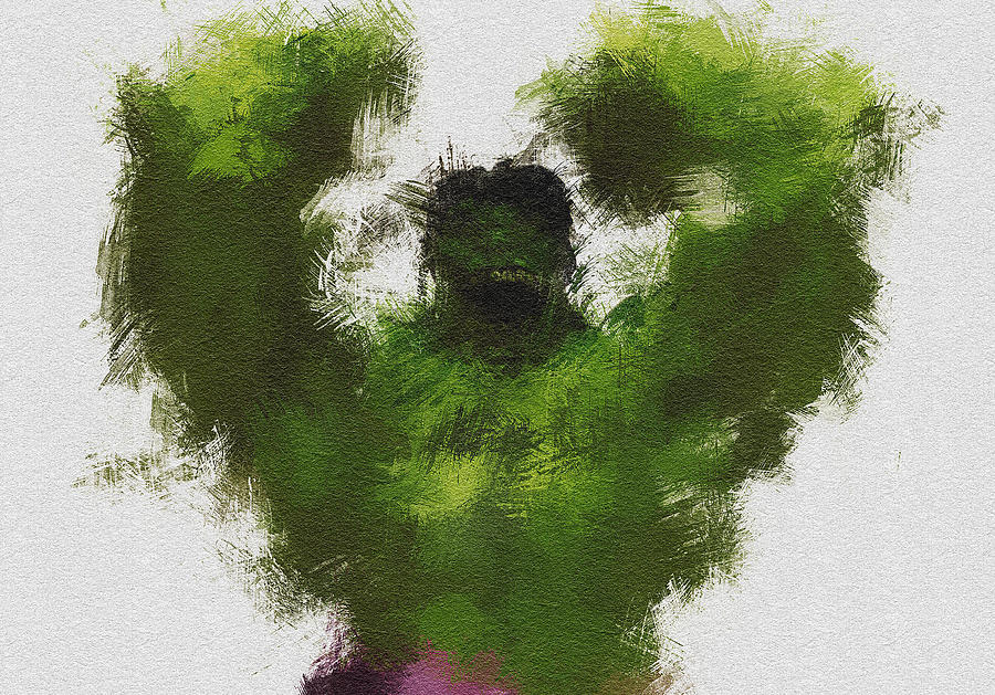 Hulk Painting - Smashing Green by Miranda Sether Hulk Painting - Smashing Green by Miranda Sether