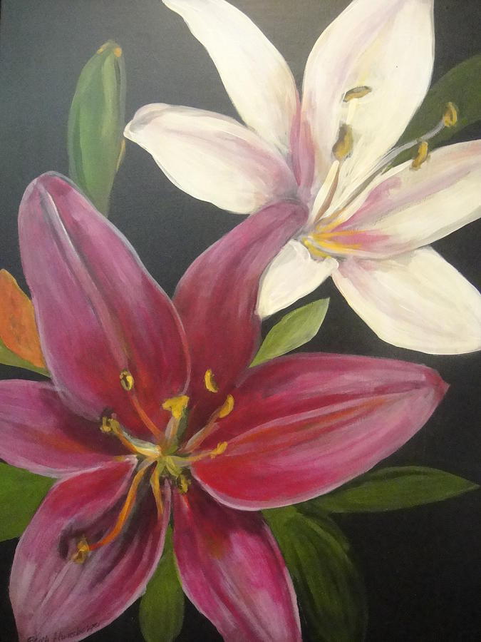 Smell the Lilies Painting by Edith Hunsberger