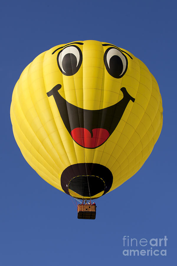 Smiley face Hot Air Balloon Photograph by Anthony Totah