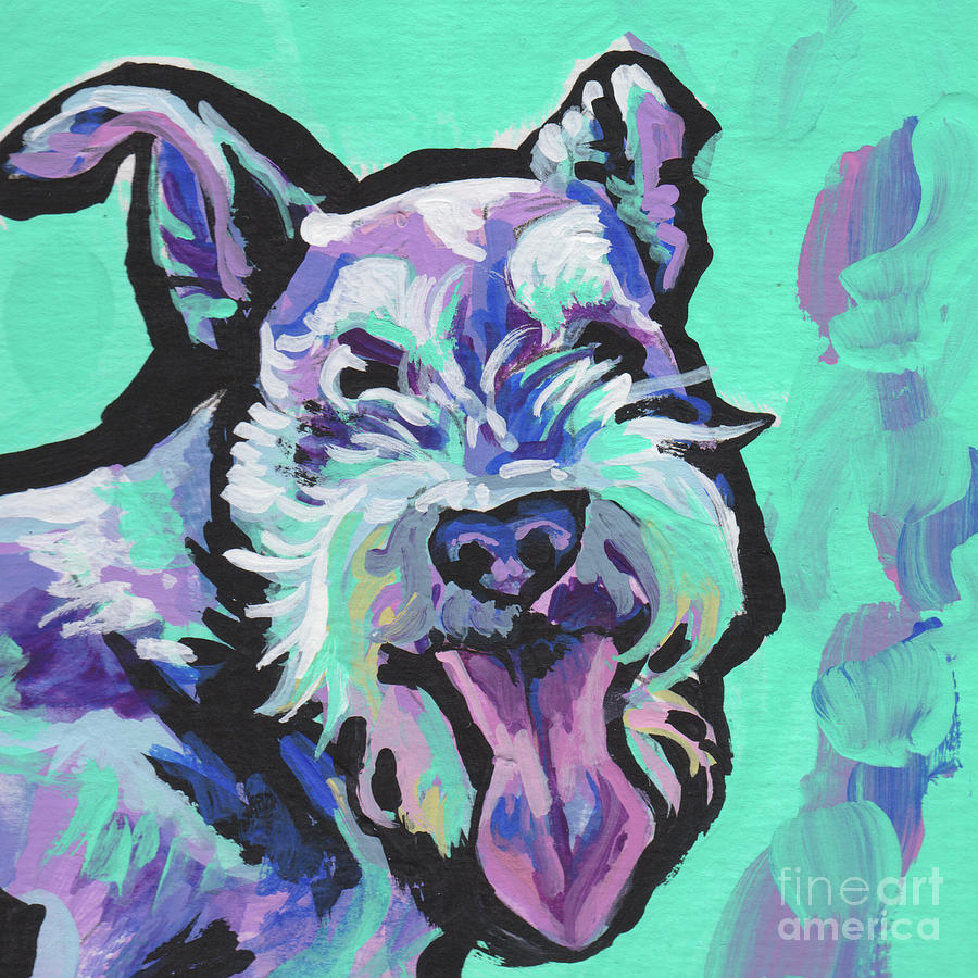 Dog Painting - Smiley Schnauz by Lea
