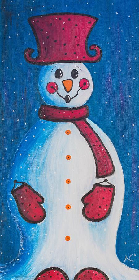 Smiley Snowman Painting by Neslihan Ergul Colley