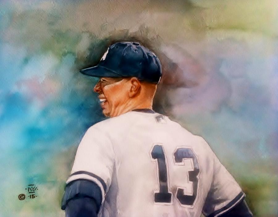 New York Yankees Painting - Smiling A-Rod by Nigel Wynter
