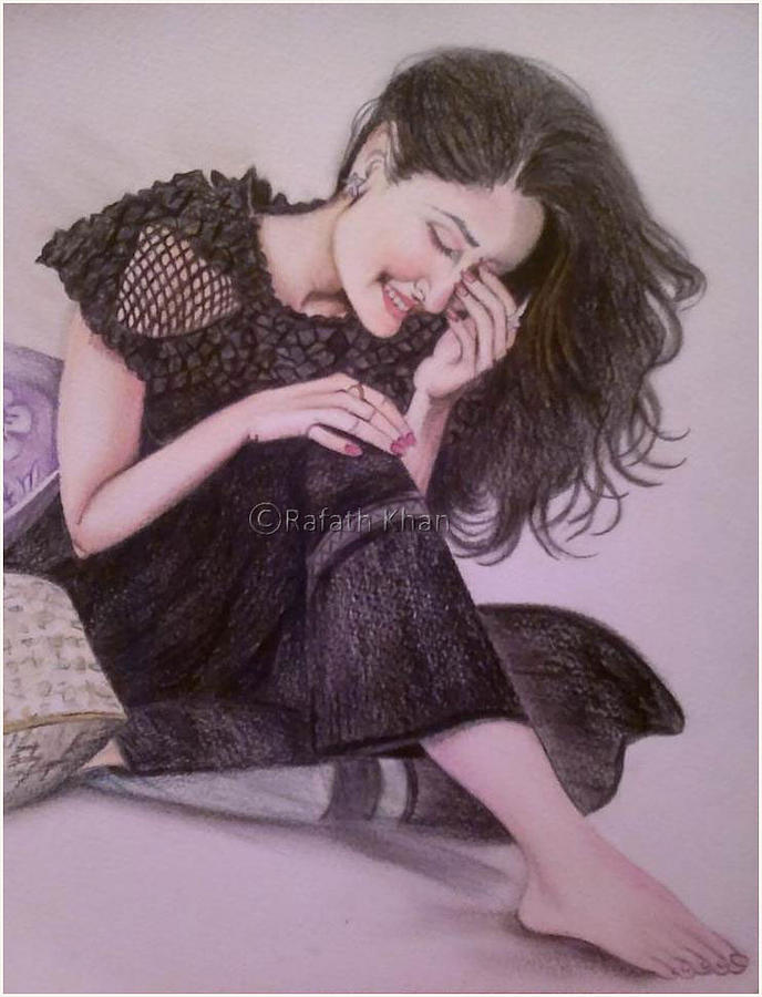 Kareena Painting - Smiling Beauty by Rafath Khan