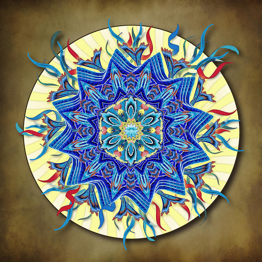 Smiling Blue Moon Mandala Digital Art by Deborah Smith