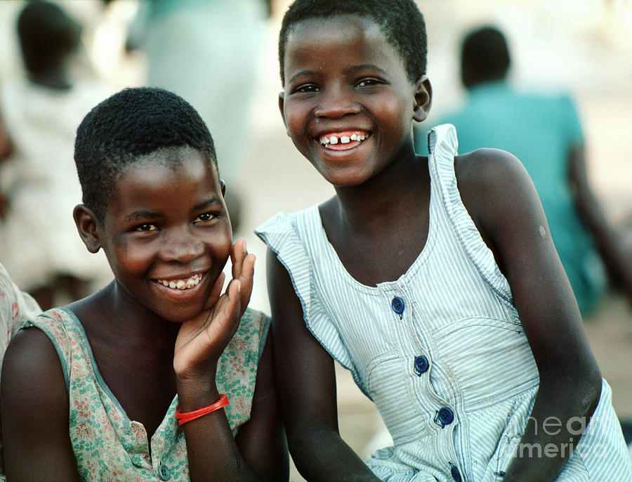 Smiling Girls in Mozambique Africa Photograph by Wernher Krutein