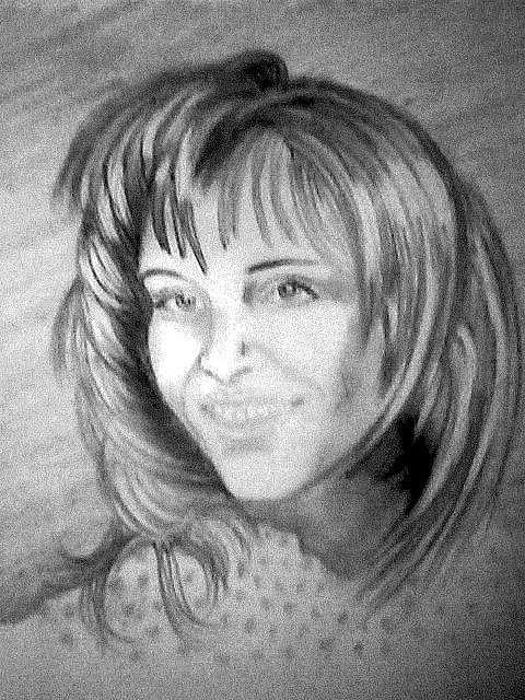 Smiling Lady Drawing by Gurinder Singh