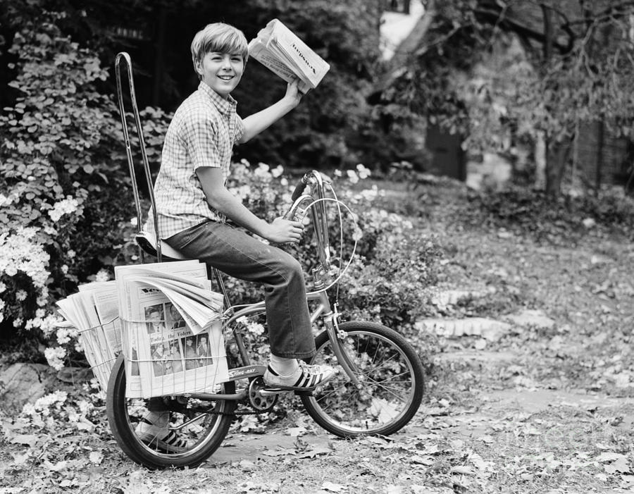 Smiling Newpaper Delivery Boy, C.1970s Photograph by Photo Media/ClassicStock