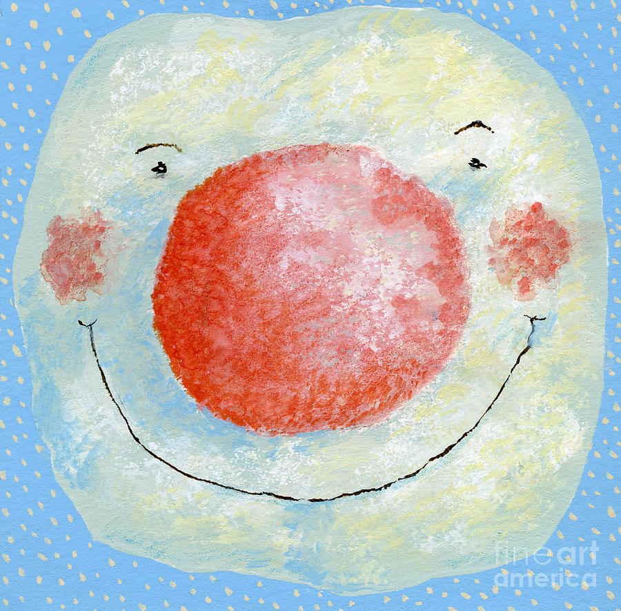 Winter Painting - Smiling snowman  by David Cooke