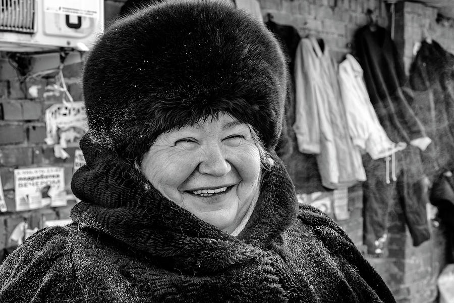 Smiling Woman with Squinting Eyes Photograph by John Williams