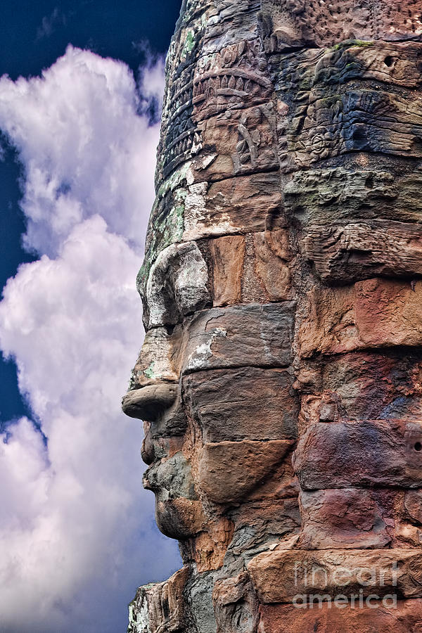 Smilling faces of Bayon Photograph by Joerg Lingnau
