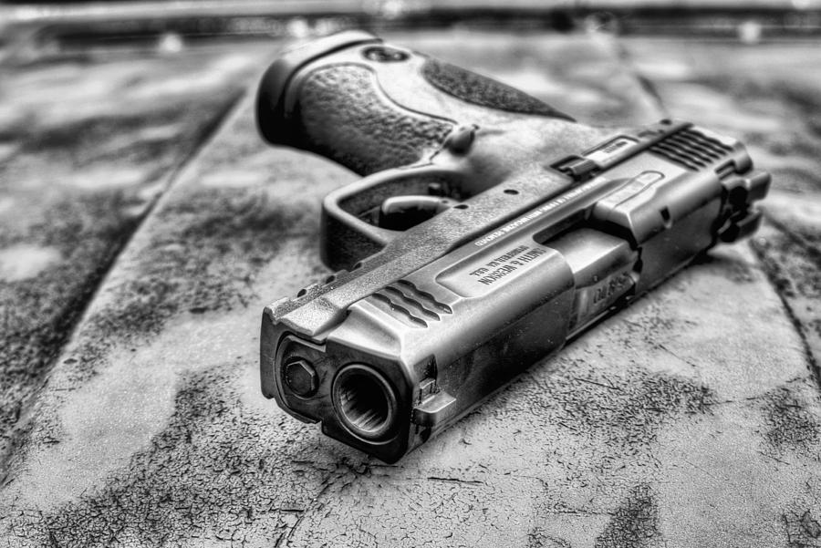 Smith and Wesson Black and White Photograph by JC Findley